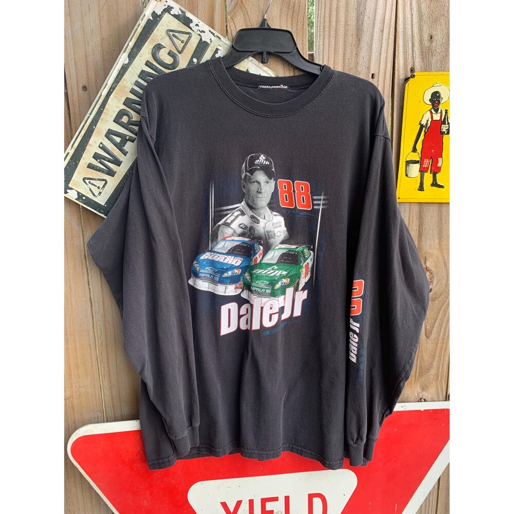Vintage Y2K Dale Earnhardt Jr. NASCAR racing long sleeves tee XL